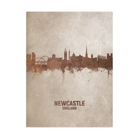 Michael Tompsett 'Newcastle England Rust Skyline' Canvas Art,35x47